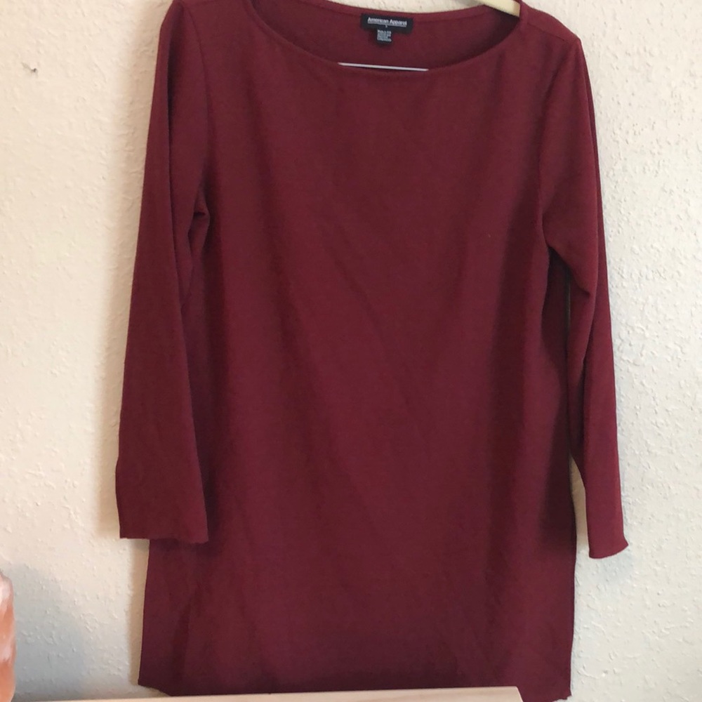 Red American apparel shirt dress